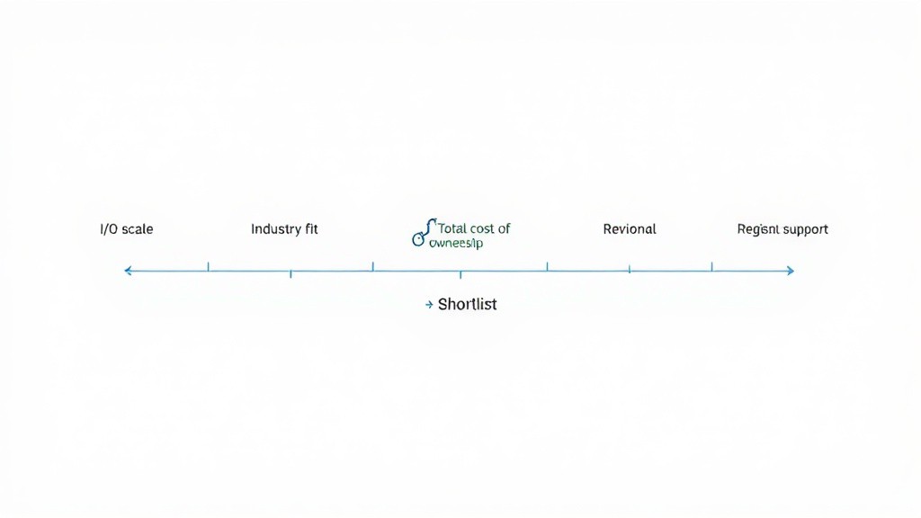 Flowchart showing the five steps for narrowing down a PLC brand choice Flowchart showing the five steps for narrowing down a PLC brand choice